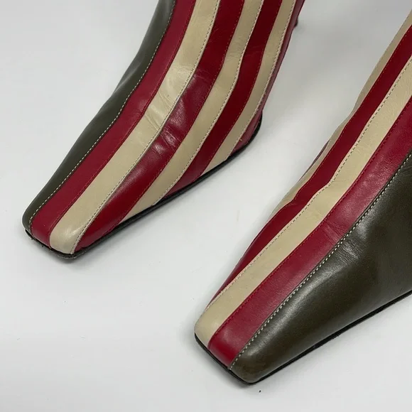 Moschino Red White Blue Stars & Stripes Ankle Boots - Picture 7 of 15